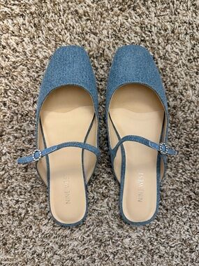 Nine West Denim Blue Mary Jane Flats